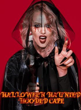 万圣节黑色披风成人恐怖吸血鬼公主裙女巫cosplay化妆舞会演出服*