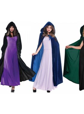 万圣节cosplay 鬼魂扮演连帽斗篷死神女巫系带长款披风舞会表演服