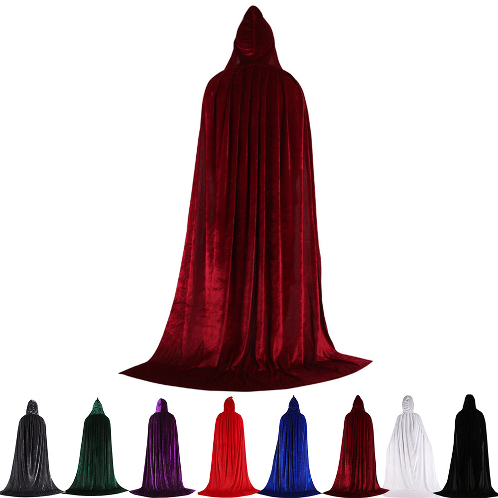 男女通用金丝绒汉服外套斗篷话剧服万圣节披风C0S连帽长款披