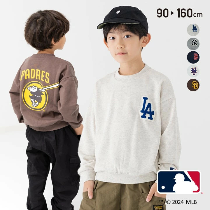 日本美国职业棒球联盟 MLB  2024秋刺绣logo儿童运动圆领运动卫衣