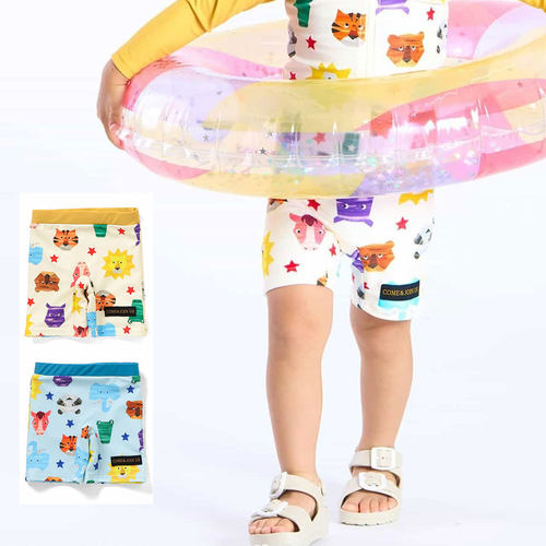 日本 BITZ 2026夏男童动物园海边沙滩防紫外线UV紧身速干游泳短裤