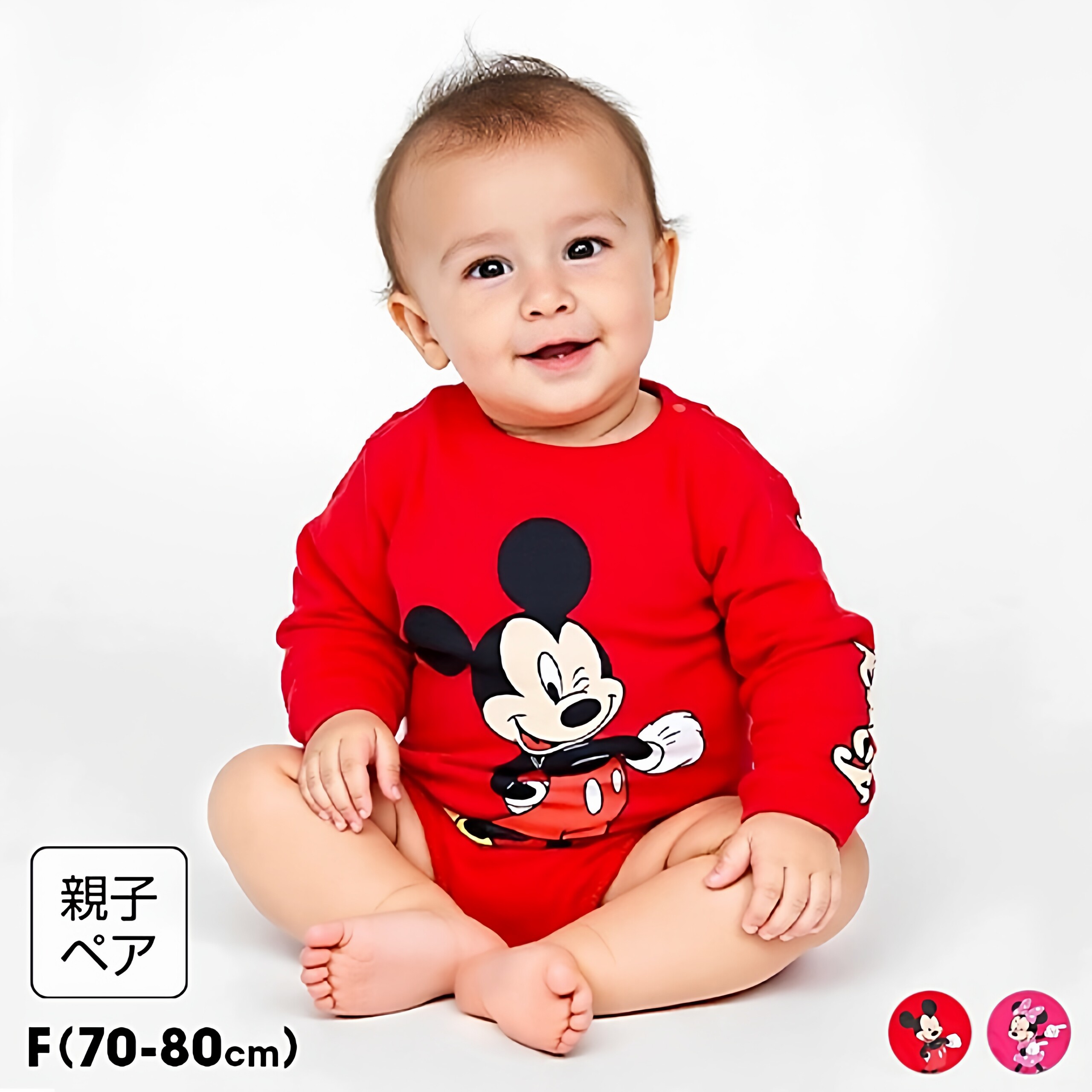 日本迪士尼 babydoll 2025新生儿宝宝米奇米妮三角爬服长袖连身衣