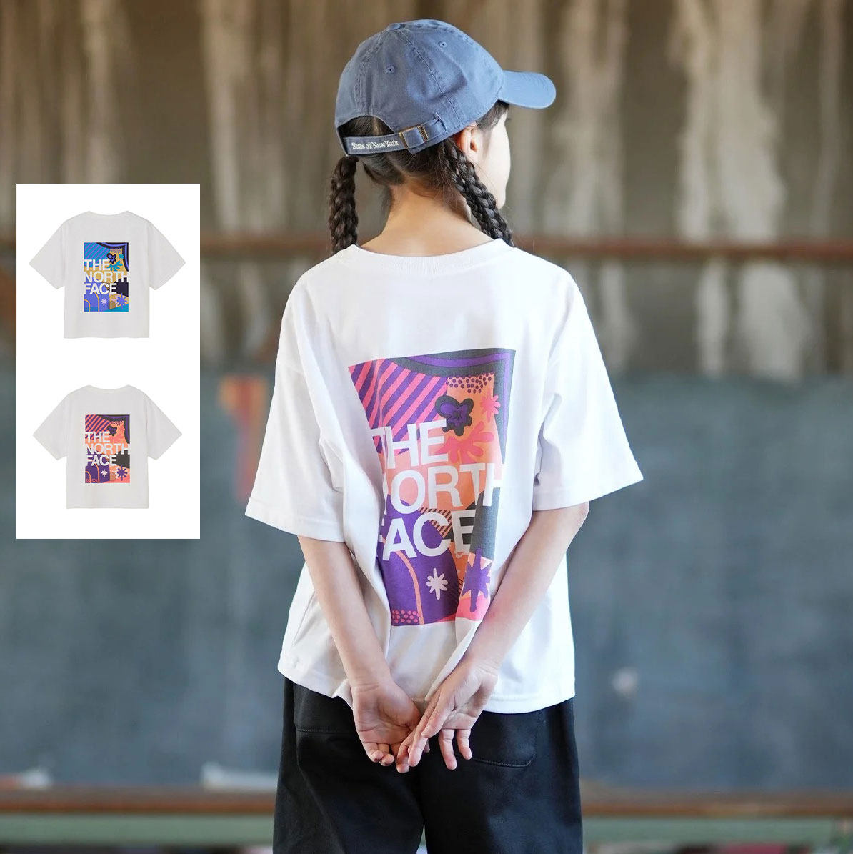 日本北面 the north face 206夏儿童艺术彩绘速干防晒防臭短袖T恤