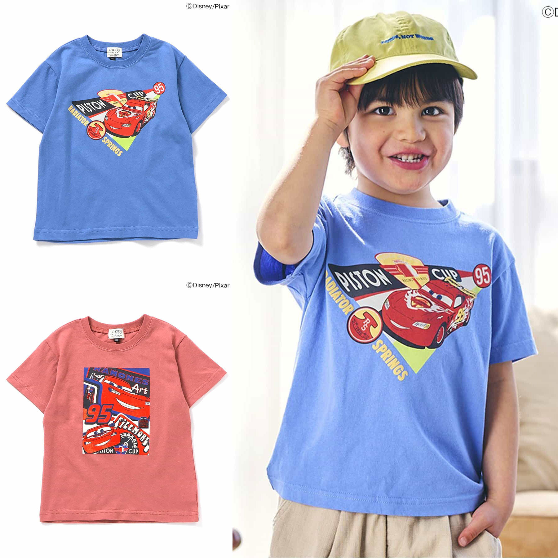 日本迪士尼 F.O.KIDS 2025夏儿童装卡通麦昆赛车宽松圆领短袖T恤