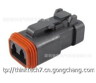 DEUTSCH德驰 DT06-2S-CE05 黑色母插头带后盖 2芯
