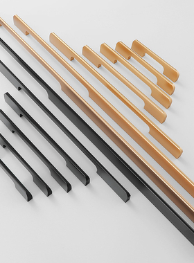 包邮简约衣柜门金黑色加长五金拉手太空铝现代橱柜一米超长门把手