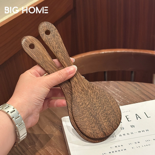 无漆无蜡米饭勺！家用盛饭短柄锅铲米饭铲子不粘锅实木质大饭勺子