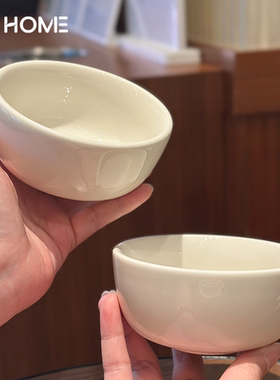 法式高颜值小碗釉下彩陶瓷米饭碗家用好看的早餐碗吃饭白色水果碗