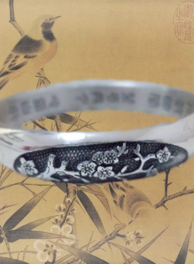 浮雕纯银手镯私家定制