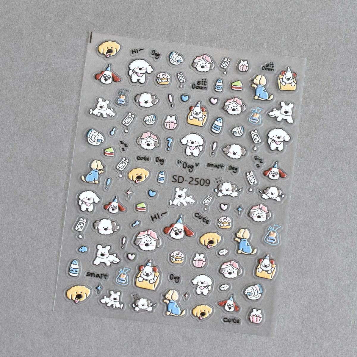 浮雕萌宠可爱卡通美甲贴纸