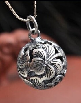 复古手工百搭镂空女士银吊坠