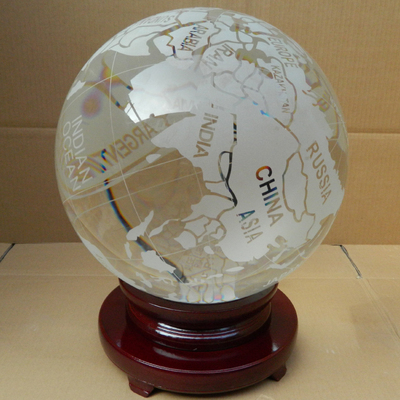 20CM26CM30CM50CM超大特大号英文透明水晶地球仪摆件企业商务定制