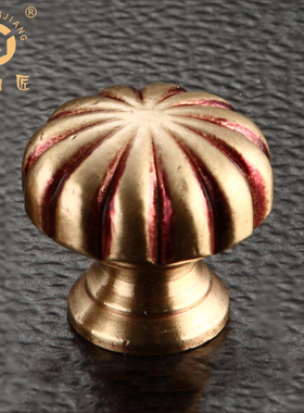 老铜匠玫瑰金单孔纯铜拉手条纹咖啡古铜纯铜衣柜门柜门抽屉081230