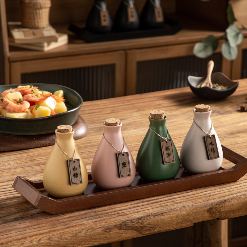 复古厨房台面陶瓷油醋酱油调料味瓶组合套装商用小酒壶精油瓶家用图片