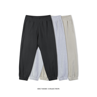宽松收口水洗休闲运动裤 束口卫裤 简约百基本ins 重磅华夫格 IDLT