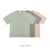 廓形圆领 IDLT 水洗全棉街头潮 短袖 tee男 宽松口袋logo刺绣 T恤