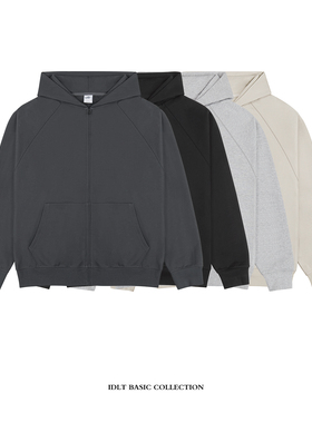 IDLT 高品质 廓形拉链卫衣帽衫 插肩袖 宽松原创街头风格百搭 ins