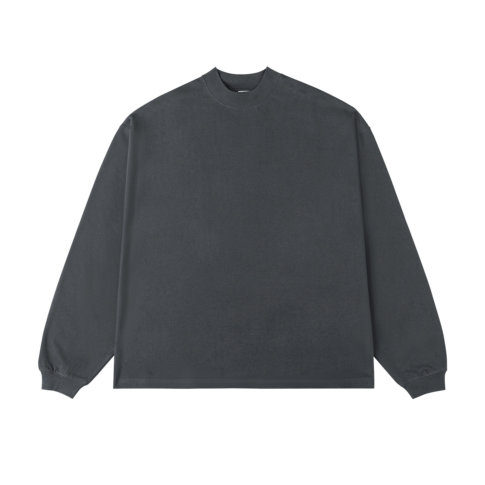 IDLT 320g heavyweight [profile] half-high collar heavyweight drop shoulder loose long-sleeved T-shirt extra large size ins