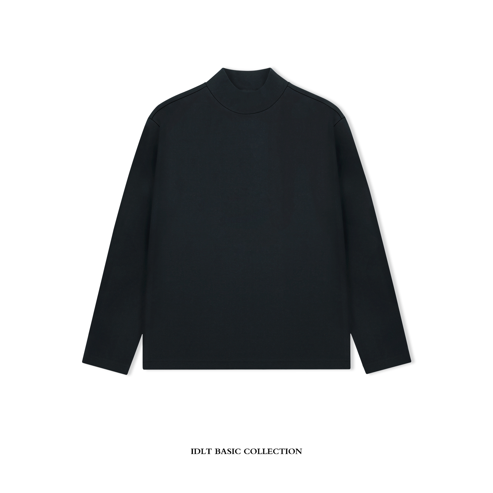 IDLT 正肩宽松 加绒保暖自发热长袖T恤半高领卫衣基础百搭休闲男