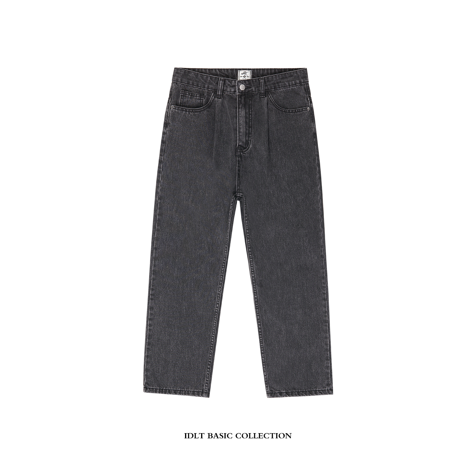 idlt单褶复古宽松阔腿街头牛仔裤