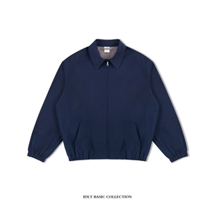 IDLT 松紧收口老干部风翻领夹克 落肩宽松廓形短宽外套细珠帆工装