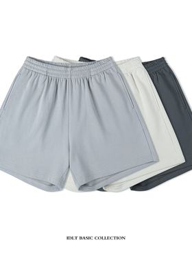 IDLT 膝上2CM 370g廓形宽松沙滩短卫裤棉毛圈休闲运动百搭基本ins