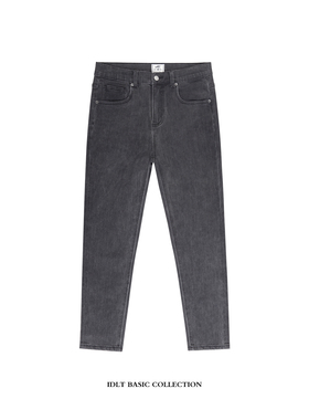 IDLT 弹力修身 SLIMFIT 高质基本款牛仔裤灰色棉弹九分小脚裤 ins