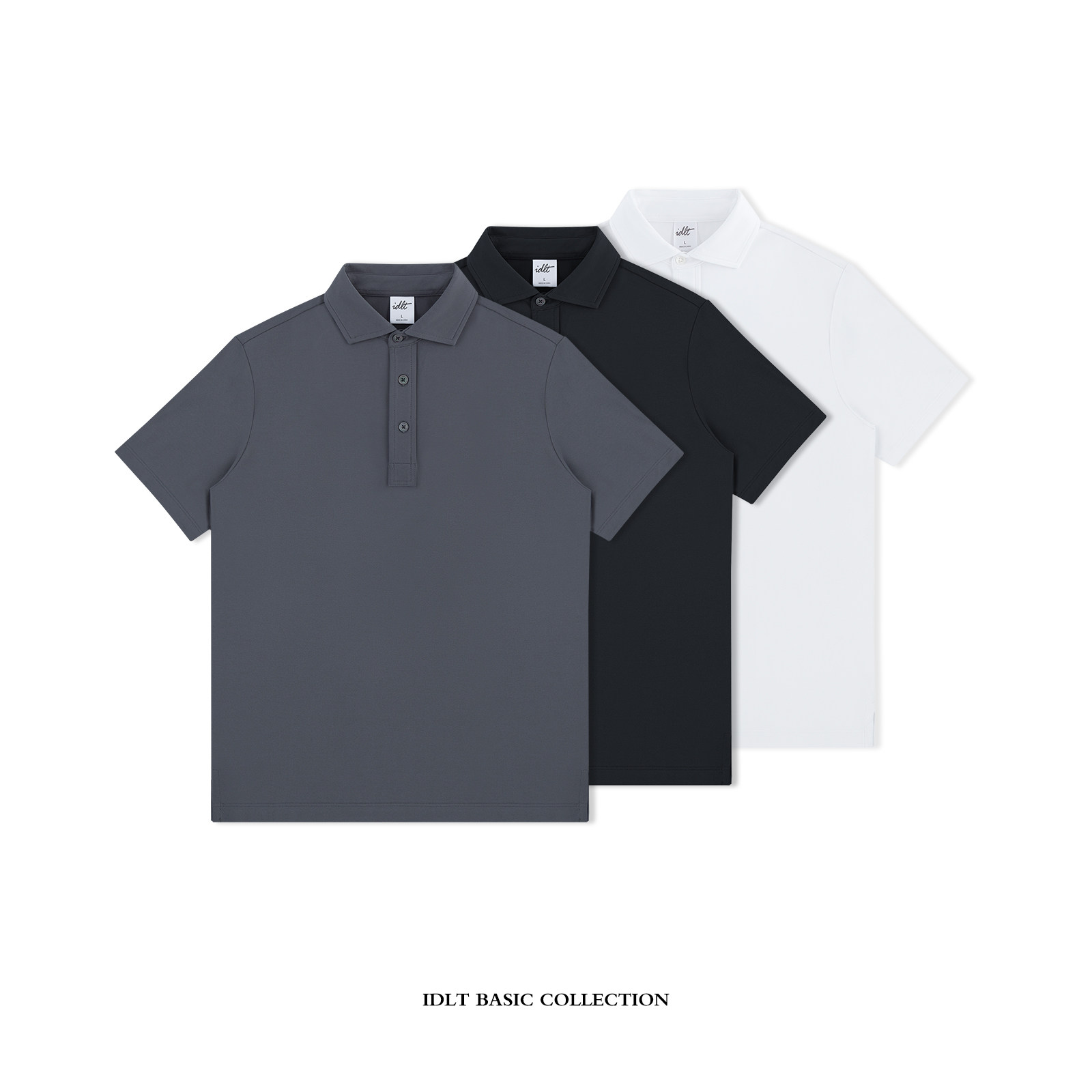 IDLT 正肩合身 高品质POLO衫棉莱赛尔桑蚕丝亚麻混纺翻领短袖通勤图片