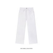 高品质白色微喇阔腿宽松水洗A字形牛仔裤 IDLT 12.5oz 2021M男女潮
