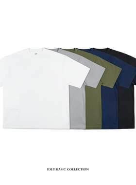 IDLT 廓形抽绳口袋宽松落肩白色新款短袖户外T恤teeCITYBOY日系潮