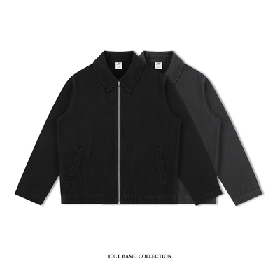 IDLT 正肩工装夹克 重磅水洗复古全棉外套做旧宽松男女欧美潮简约