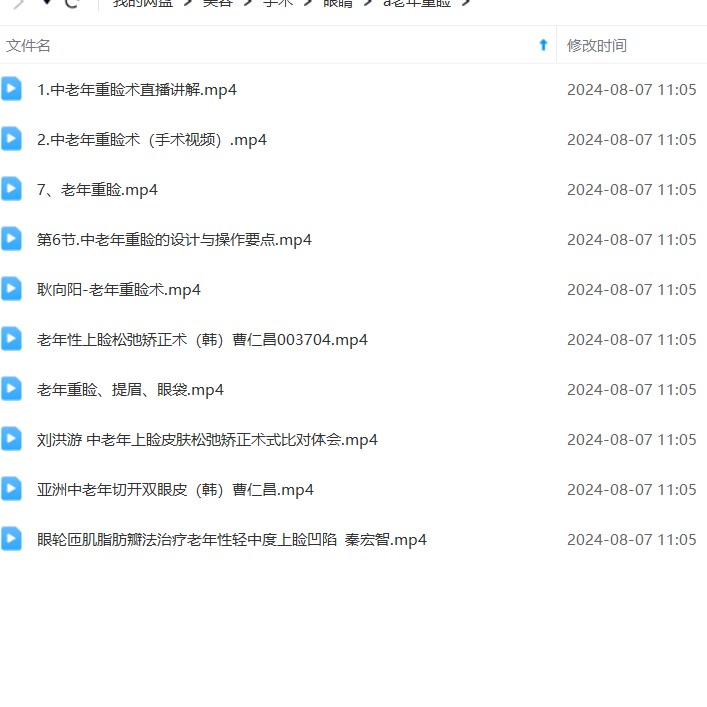 老年重睑上睑皮肤松弛切开重睑视频合集