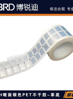 TH119-442/27x18mm  哑面/PET银色白厚底打孔