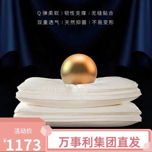 万事利2022春夏新品真丝乳胶枕桑蚕丝枕套套装礼盒装【专柜同款】