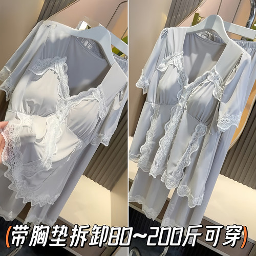 新款大码短袖睡衣套装女宽松休闲