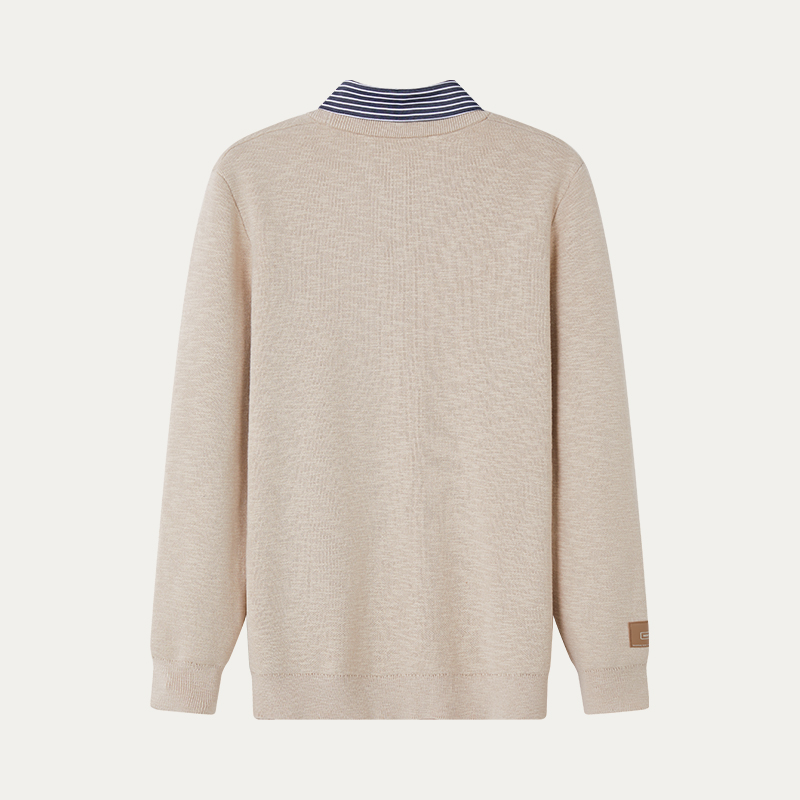 【爆米花专享】衬衫领针织衫保暖休闲毛衣套头衫APQF028-2