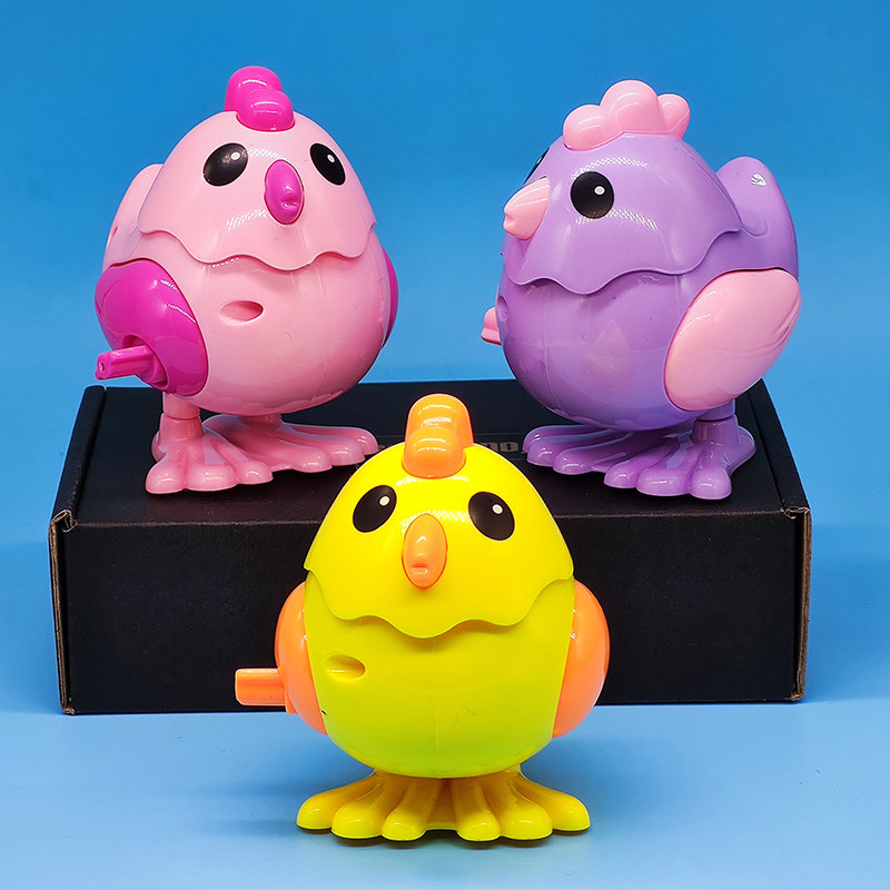 上弦小鸡跳跳上链会跑发条玩具