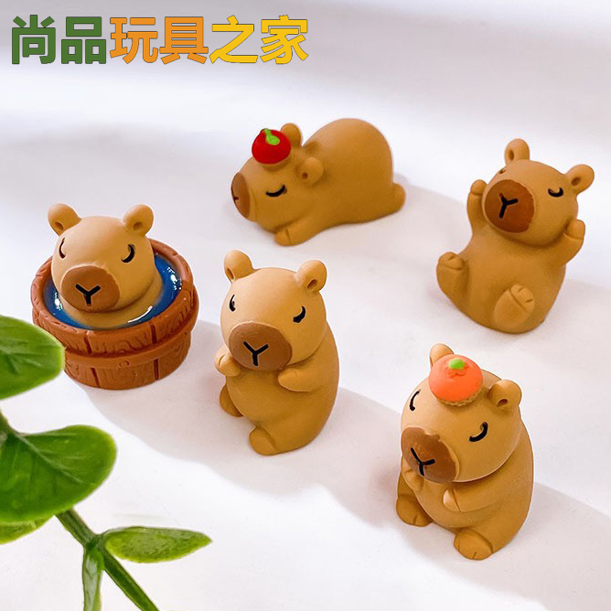 创意卡皮巴拉小水豚夜光小玩具桌面车中控台摆件摆摊送幼儿园礼物