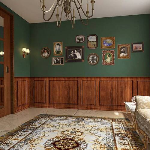 3d复古老上海剧本杀店壁画装饰壁纸换装馆自拍馆饭店装修背景墙纸