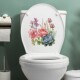自粘马桶贴纸画防水掀盖贴卫生间洗手间装 饰可移除多肉花朵图案