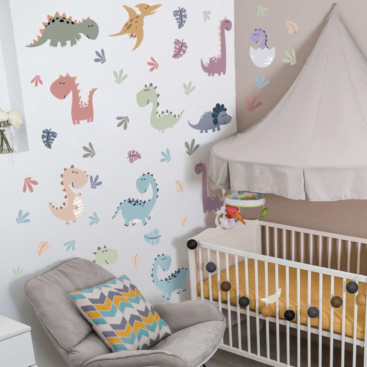 自粘墙贴纸童趣动物恐龙图案客厅卧室儿童房间家居幼儿园装饰画