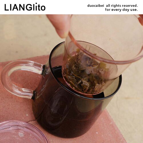 莨物原创可加热办公一人泡茶杯带盖大容量茶水分离杯泡茶杯玻璃杯