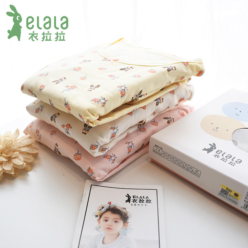 薄款弹力棉~衣拉拉女童春秋内衣套装四季莱卡棉家居服秋衣秋裤
