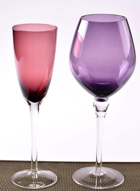 2个包邮欧式创意奢华现代时尚家用餐厅酒吧大容量紫色红酒玻璃杯