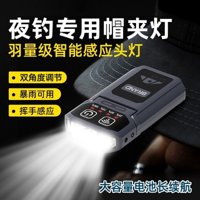 挥手感应钓鱼饵灯夹帽灯夜钓头灯