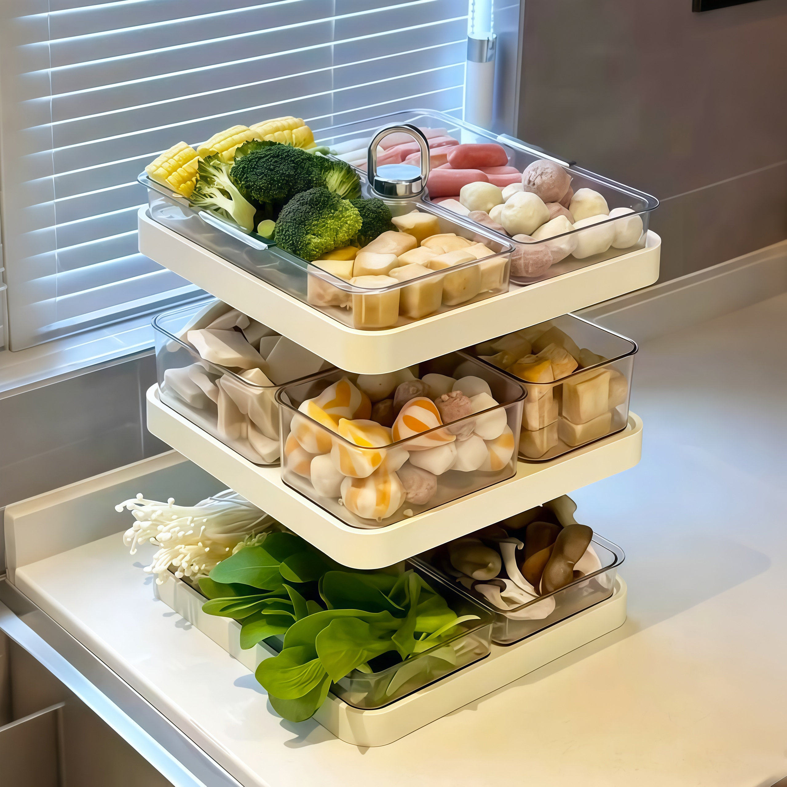 【新家的100个快递】火锅配菜盘分格置物架多层托盘过年备菜神器,厨房/烹饪用具,配菜/备菜盘,淘宝优惠券,粉丝福利购,淘宝优惠卷