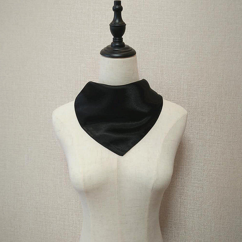黑色丝巾纯色小方巾银行酒店服务员制服职业装小丝巾休闲时尚围巾