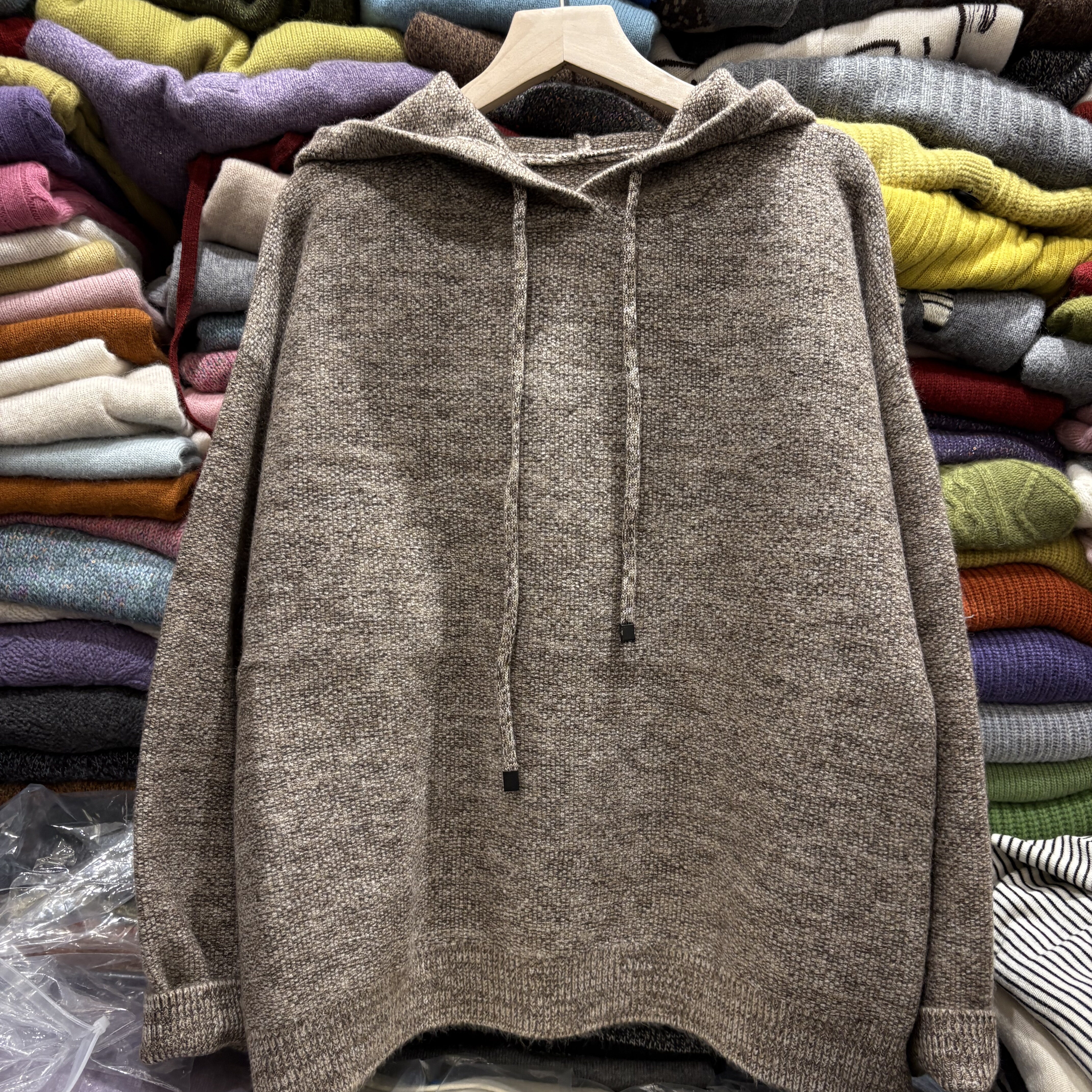 连帽韩版宽松针织套头衫洋气毛衣