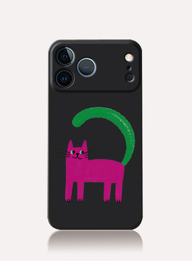 个性创意猫iPhone17air手机壳16软硅胶磨砂浮雕苹果15Promax/14Plus13/12/11小米华为Pura/vivo荣耀OPPO防摔