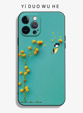一朶午荷16苹果14手机壳iphone11软12硅胶女8plus简约13PROMAX可爱萌XR全包7/15Pro